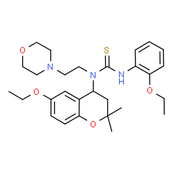 ChemSpider 2D Image | 1-(6-Ethoxy-2,2-dimethyl-3,4-dihydro-2H-chromen-4-yl)-3-(2-ethoxyphenyl)-1-[2-(4-morpholinyl)ethyl]thiourea | C28H39N3O4S
