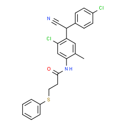 ChemSpider 2D Image | N-{5-Chloro-4-[(4-chlorophenyl)(cyano)methyl]-2-methylphenyl}-3-(phenylsulfanyl)propanamide | C24H20Cl2N2OS