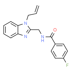 ChemSpider 2D Image | N-[(1-Allyl-1H-benzimidazol-2-yl)methyl]-4-fluorobenzamide | C18H16FN3O