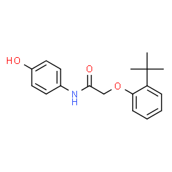ChemSpider 2D Image | N-(4-Hydroxyphenyl)-2-[2-(2-methyl-2-propanyl)phenoxy]acetamide | C18H21NO3