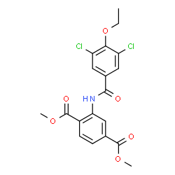 ChemSpider 2D Image | Dimethyl 2-[(3,5-dichloro-4-ethoxybenzoyl)amino]terephthalate | C19H17Cl2NO6