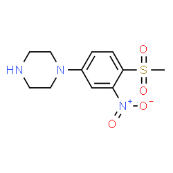 ChemSpider 2D Image | 1-[4-(Methylsulfonyl)-3-nitrophenyl]piperazine | C11H15N3O4S