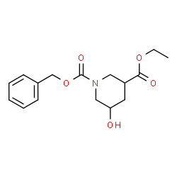 ChemSpider 2D Image | Ethyl 1-Cbz-5-Hydroxypiperidine-3-carboxylate | C16H21NO5