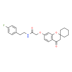 ChemSpider 2D Image | N-[2-(4-Fluorophenyl)ethyl]-2-[(4-oxo-3,4-dihydrospiro[chromene-2,1'-cyclohexan]-7-yl)oxy]acetamide | C24H26FNO4