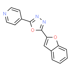 ChemSpider 2D Image | 4-[5-(1-Benzofuran-2-yl)-1,3,4-oxadiazol-2-yl]pyridine | C15H9N3O2