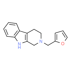 ChemSpider 2D Image | 2-(2-Furylmethyl)-2,3,4,9-tetrahydro-1H-beta-carboline | C16H16N2O