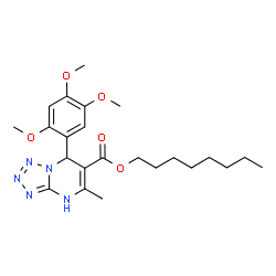 ChemSpider 2D Image | Octyl 5-methyl-7-(2,4,5-trimethoxyphenyl)-1,7-dihydrotetrazolo[1,5-a]pyrimidine-6-carboxylate | C23H33N5O5
