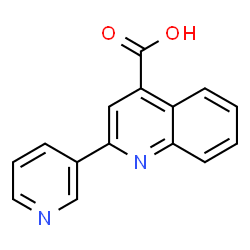 ChemSpider 2D Image | 2-(3-Pyridinyl)-4-quinolinecarboxylic acid | C15H10N2O2