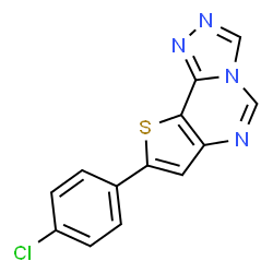 ChemSpider 2D Image | 8-(4-Chlorophenyl)thieno[2,3-e][1,2,4]triazolo[4,3-c]pyrimidine | C13H7ClN4S