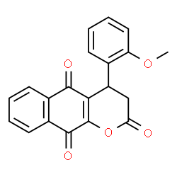 ChemSpider 2D Image | 4-(2-Methoxyphenyl)-3,4-dihydro-2H-benzo[g]chromene-2,5,10-trione | C20H14O5