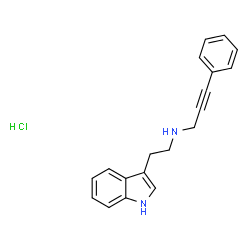 ChemSpider 2D Image | N-[2-(1H-Indol-3-yl)ethyl]-3-phenyl-2-propyn-1-amine hydrochloride (1:1) | C19H19ClN2