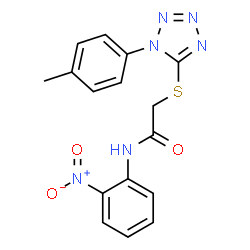 ChemSpider 2D Image | 2-{[1-(4-Methylphenyl)-1H-tetrazol-5-yl]sulfanyl}-N-(2-nitrophenyl)acetamide | C16H14N6O3S