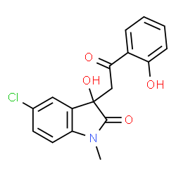 ChemSpider 2D Image | 5-Chloro-3-hydroxy-3-[2-(2-hydroxyphenyl)-2-oxoethyl]-1-methyl-1,3-dihydro-2H-indol-2-one | C17H14ClNO4