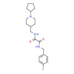 ChemSpider 2D Image | N-[(1-Cyclopentyl-4-piperidinyl)methyl]-N'-(4-fluorobenzyl)ethanediamide | C20H28FN3O2