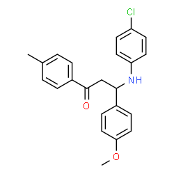 ChemSpider 2D Image | 3-[(4-Chlorophenyl)amino]-3-(4-methoxyphenyl)-1-(4-methylphenyl)-1-propanone | C23H22ClNO2