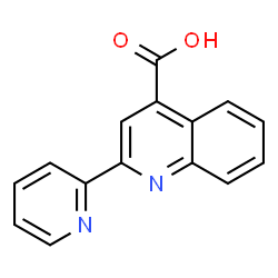 ChemSpider 2D Image | 2-(2-Pyridinyl)-4-quinolinecarboxylic acid | C15H10N2O2