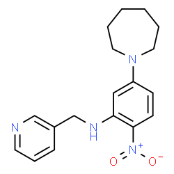 ChemSpider 2D Image | 5-(1-Azepanyl)-2-nitro-N-(3-pyridinylmethyl)aniline | C18H22N4O2