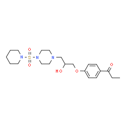ChemSpider 2D Image | 1-(4-{2-Hydroxy-3-[4-(1-piperidinylsulfonyl)-1-piperazinyl]propoxy}phenyl)-1-propanone | C21H33N3O5S