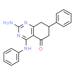 ChemSpider 2D Image | 2-Amino-4-anilino-7-phenyl-7,8-dihydro-5(6H)-quinazolinone | C20H18N4O