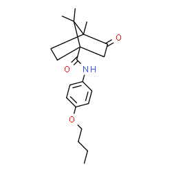 ChemSpider 2D Image | N-(4-Butoxyphenyl)-4,7,7-trimethyl-3-oxobicyclo[2.2.1]heptane-1-carboxamide | C21H29NO3