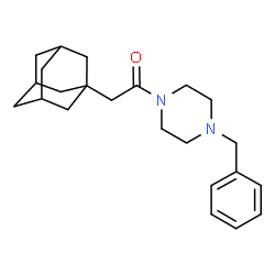 ChemSpider 2D Image | 2-(Adamantan-1-yl)-1-(4-benzyl-1-piperazinyl)ethanone | C23H32N2O