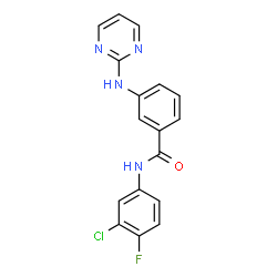 ChemSpider 2D Image | N-(3-Chloro-4-fluorophenyl)-3-(2-pyrimidinylamino)benzamide | C17H12ClFN4O