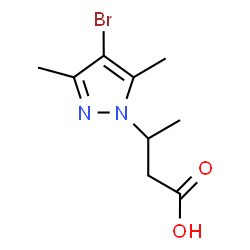 ChemSpider 2D Image | 3-(4-bromo-3,5-dimethylpyrazol-1-yl)butanoic acid | C9H13BrN2O2