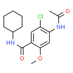 ChemSpider 2D Image | 4-Acetamido-5-chloro-N-cyclohexyl-2-methoxybenzamide | C16H21ClN2O3