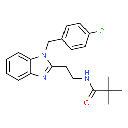 ChemSpider 2D Image | N-{2-[1-(4-Chlorobenzyl)-1H-benzimidazol-2-yl]ethyl}-2,2-dimethylpropanamide | C21H24ClN3O
