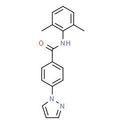 ChemSpider 2D Image | N-(2,6-Dimethylphenyl)-4-(1H-pyrazol-1-yl)benzamide | C18H17N3O