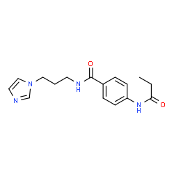 ChemSpider 2D Image | N-[3-(1H-Imidazol-1-yl)propyl]-4-(propionylamino)benzamide | C16H20N4O2