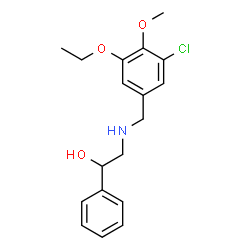 ChemSpider 2D Image | 2-[(3-Chloro-5-ethoxy-4-methoxybenzyl)amino]-1-phenylethanol | C18H22ClNO3