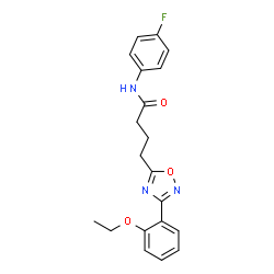 ChemSpider 2D Image | 4-[3-(2-Ethoxyphenyl)-1,2,4-oxadiazol-5-yl]-N-(4-fluorophenyl)butanamide | C20H20FN3O3