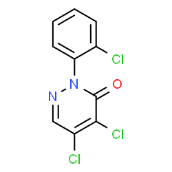 ChemSpider 2D Image | 4,5-Dichloro-2-(2-chlorophenyl)-3(2H)-pyridazinone | C10H5Cl3N2O