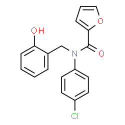 ChemSpider 2D Image | N-(4-Chlorophenyl)-N-(2-hydroxybenzyl)-2-furamide | C18H14ClNO3
