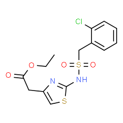 ChemSpider 2D Image | Ethyl (2-{[(2-chlorobenzyl)sulfonyl]amino}-1,3-thiazol-4-yl)acetate | C14H15ClN2O4S2