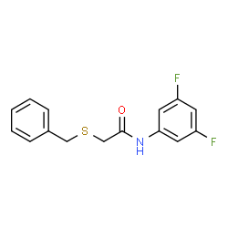 ChemSpider 2D Image | 2-(Benzylsulfanyl)-N-(3,5-difluorophenyl)acetamide | C15H13F2NOS