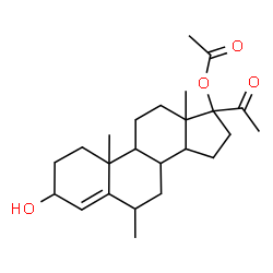 ChemSpider 2D Image | 3-Hydroxy-6-methyl-20-oxopregn-4-en-17-yl acetate | C24H36O4
