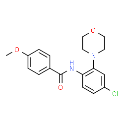 ChemSpider 2D Image | N-[4-Chloro-2-(4-morpholinyl)phenyl]-4-methoxybenzamide | C18H19ClN2O3