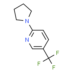 ChemSpider 2D Image | 2-(1-Pyrrolidinyl)-5-(trifluoromethyl)pyridine | C10H11F3N2