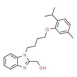 ChemSpider 2D Image | {1-[4-(2-Isopropyl-5-methylphenoxy)butyl]-1H-benzimidazol-2-yl}methanol | C22H28N2O2