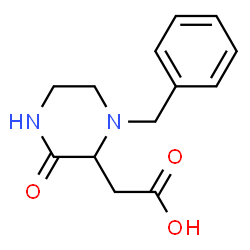 ChemSpider 2D Image | (1-Benzyl-3-oxo-2-piperazinyl)acetic acid | C13H16N2O3