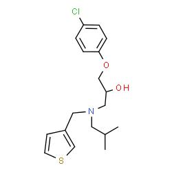 ChemSpider 2D Image | 1-(4-Chlorophenoxy)-3-[isobutyl(3-thienylmethyl)amino]-2-propanol | C18H24ClNO2S