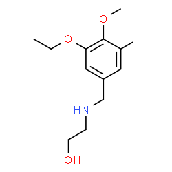 ChemSpider 2D Image | 2-[(3-Ethoxy-5-iodo-4-methoxybenzyl)amino]ethanol | C12H18INO3