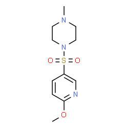ChemSpider 2D Image | 1-[(6-Methoxy-3-pyridinyl)sulfonyl]-4-methylpiperazine | C11H17N3O3S
