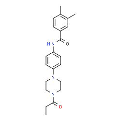 ChemSpider 2D Image | 3,4-Dimethyl-N-[4-(4-propionyl-1-piperazinyl)phenyl]benzamide | C22H27N3O2