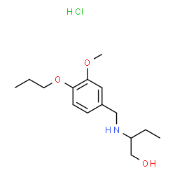 ChemSpider 2D Image | 2-[(3-Methoxy-4-propoxybenzyl)amino]-1-butanol hydrochloride (1:1) | C15H26ClNO3