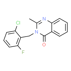 ChemSpider 2D Image | 3-(2-Chloro-6-fluorobenzyl)-2-methyl-4(3H)-quinazolinone | C16H12ClFN2O
