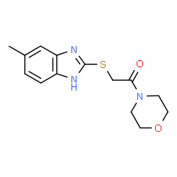 ChemSpider 2D Image | 2-[(5-Methyl-1H-benzimidazol-2-yl)sulfanyl]-1-(4-morpholinyl)ethanone | C14H17N3O2S