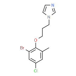 ChemSpider 2D Image | 1-[3-(2-Bromo-4-chloro-6-methylphenoxy)propyl]-1H-imidazole | C13H14BrClN2O